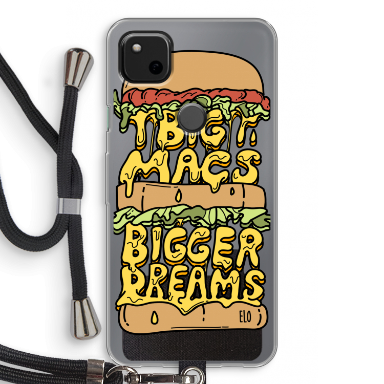 Big Macs Bigger Dreams: Pixel 4a Transparant Hoesje met koord