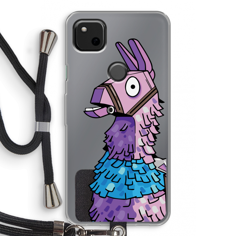 Lama: Pixel 4a Transparant Hoesje met koord