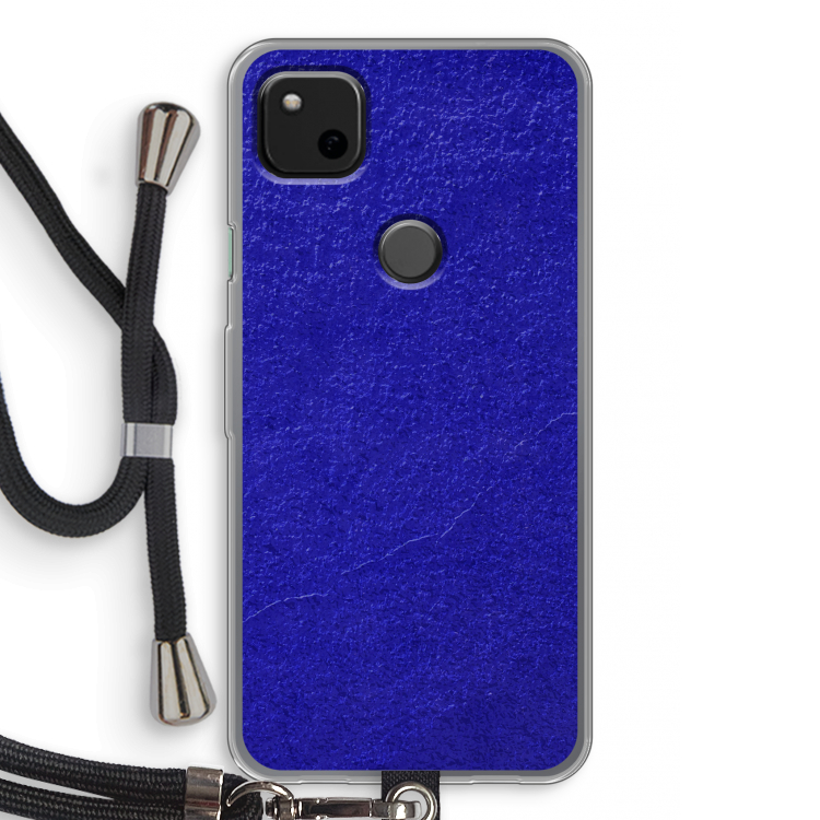 Majorelle Blue: Pixel 4a Transparant Hoesje met koord