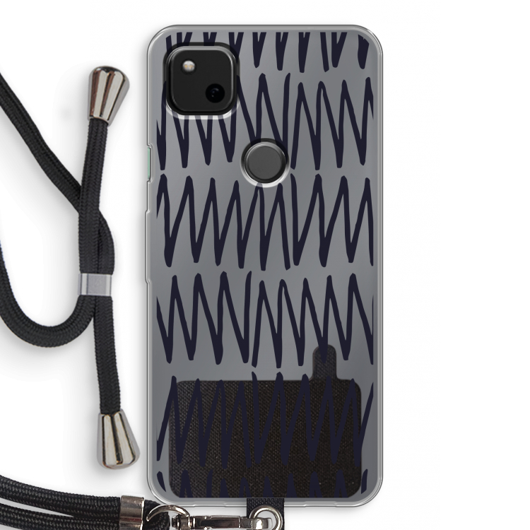 Marrakech Zigzag: Pixel 4a Transparant Hoesje met koord
