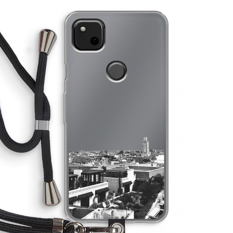 Marrakech Skyline : Pixel 4a Transparant Hoesje met koord