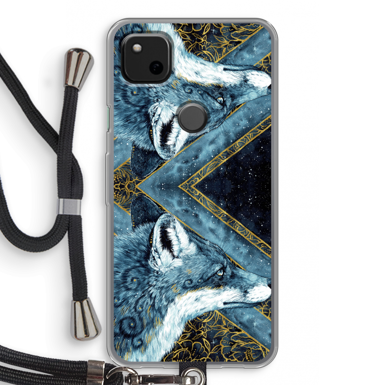Golden Fox: Pixel 4a Transparant Hoesje met koord