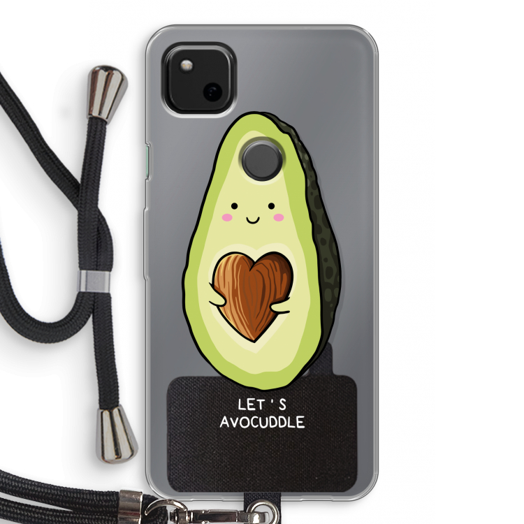 Avocuddle: Pixel 4a Transparant Hoesje met koord