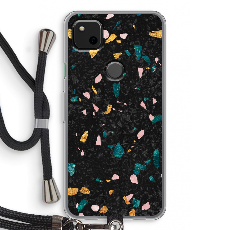 Terrazzo N°10: Pixel 4a Transparant Hoesje met koord