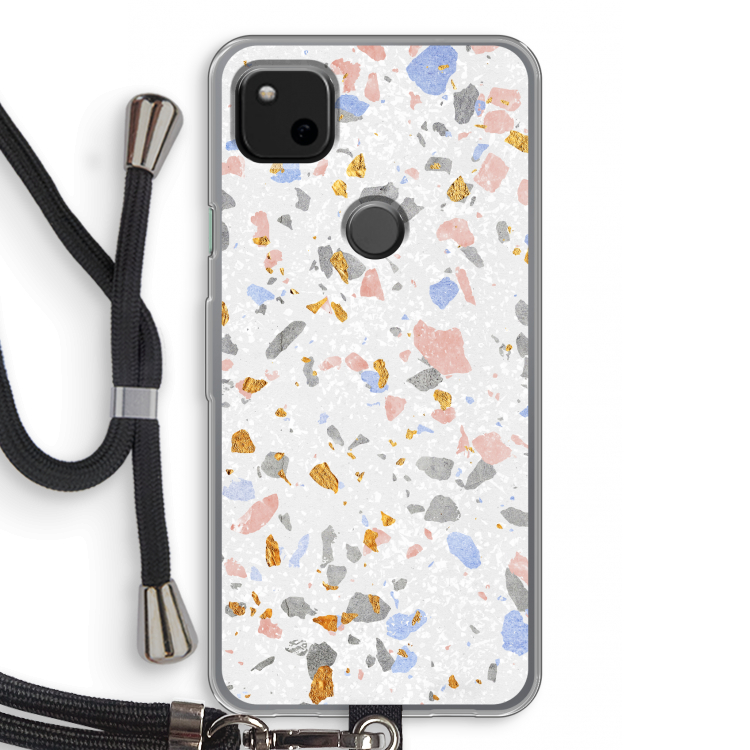 Terrazzo N°8: Pixel 4a Transparant Hoesje met koord
