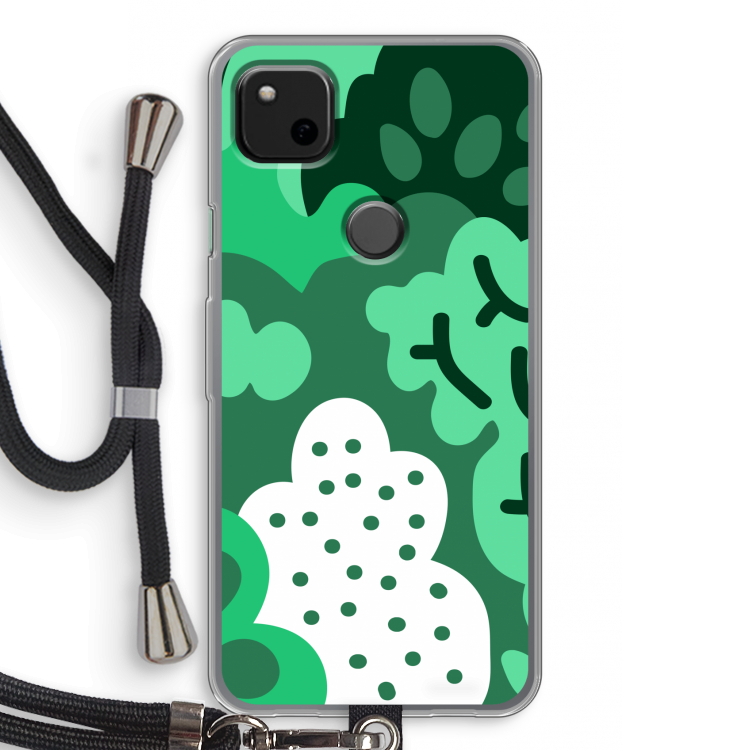 Bushes: Pixel 4a Transparant Hoesje met koord