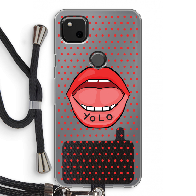 Yolo Denise: Pixel 4a Transparant Hoesje met koord