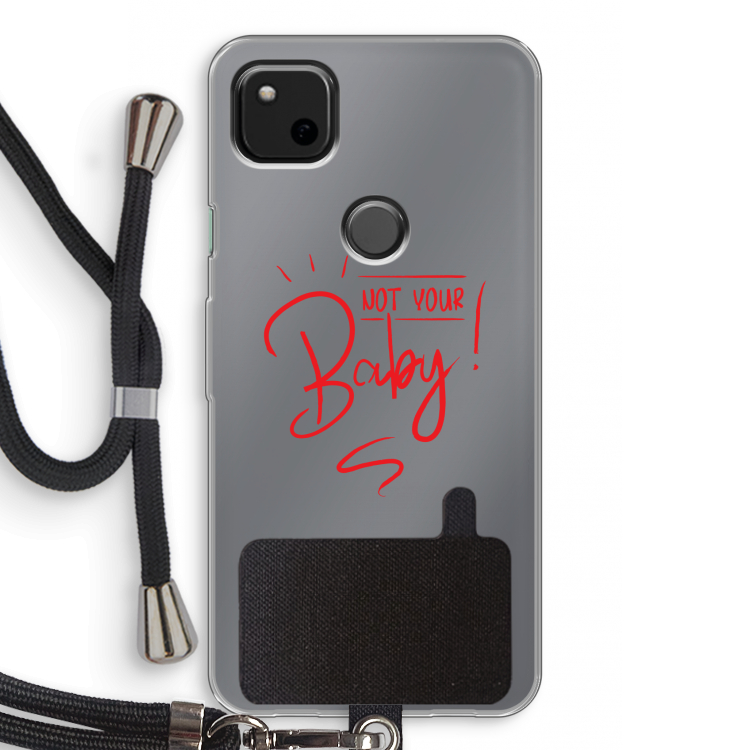 Not Your Baby: Pixel 4a Transparant Hoesje met koord