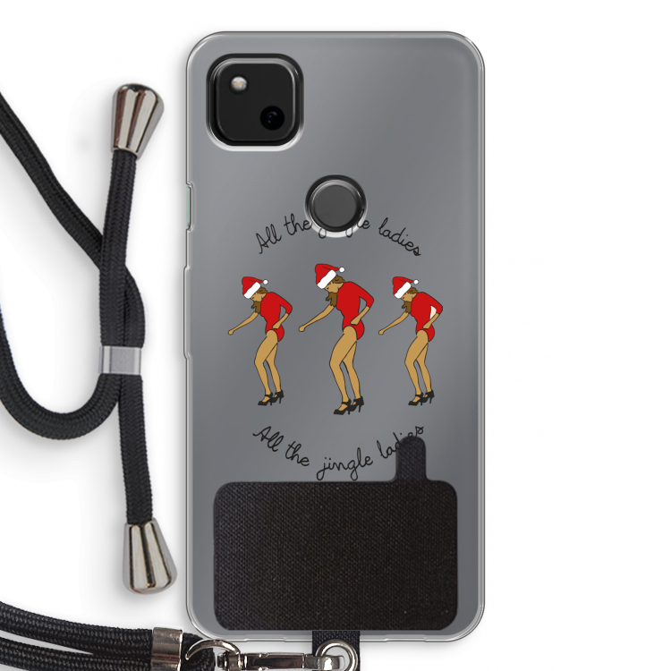 Jingle Ladies: Pixel 4a Transparant Hoesje met koord