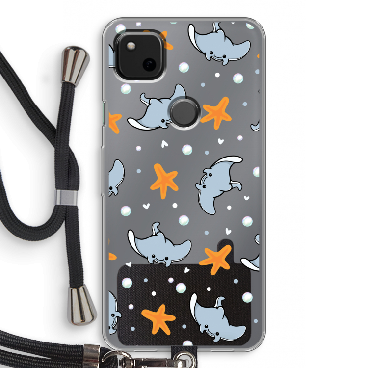 Manta: Pixel 4a Transparant Hoesje met koord