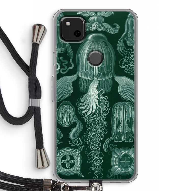 Haeckel Cubomedusae: Pixel 4a Transparant Hoesje met koord