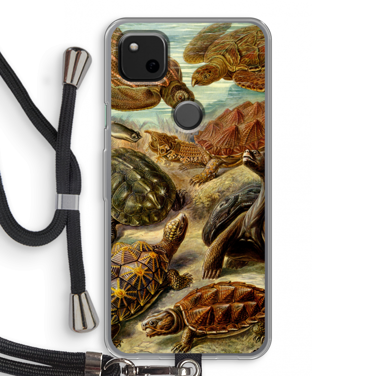 Haeckel Chelonia: Pixel 4a Transparant Hoesje met koord