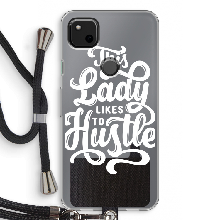 Hustle Lady: Pixel 4a Transparant Hoesje met koord