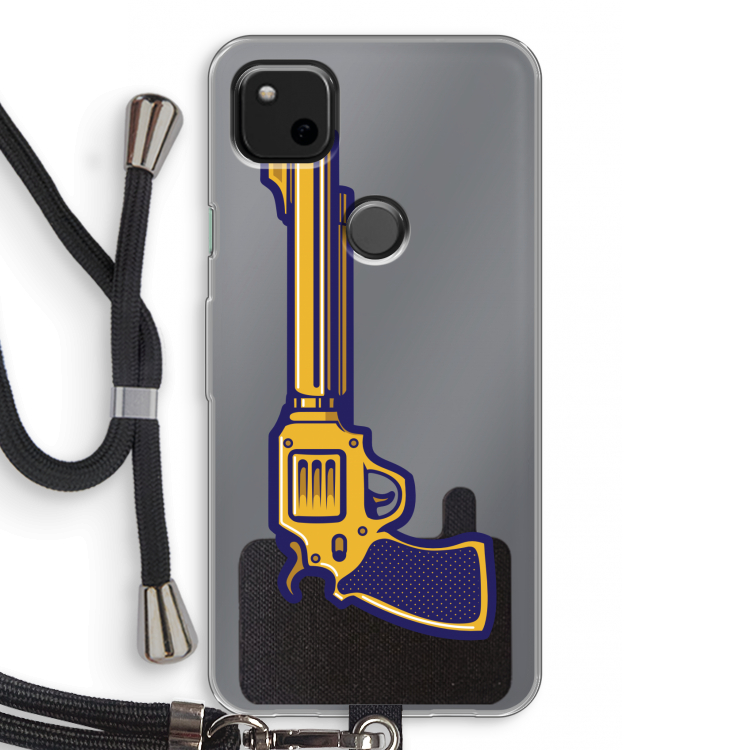 Pew Pew Pew: Pixel 4a Transparant Hoesje met koord