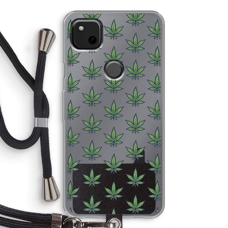 Weed: Pixel 4a Transparant Hoesje met koord