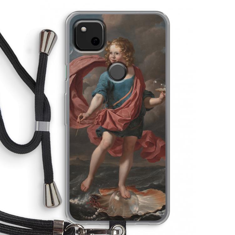 Soap Bubbles: Pixel 4a Transparant Hoesje met koord