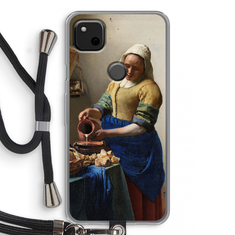 The Milkmaid: Pixel 4a Transparant Hoesje met koord