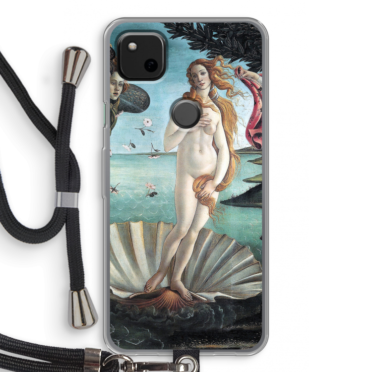 Birth Of Venus: Pixel 4a Transparant Hoesje met koord