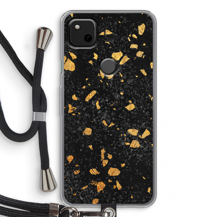 Terrazzo N°7: Pixel 4a Transparant Hoesje met koord