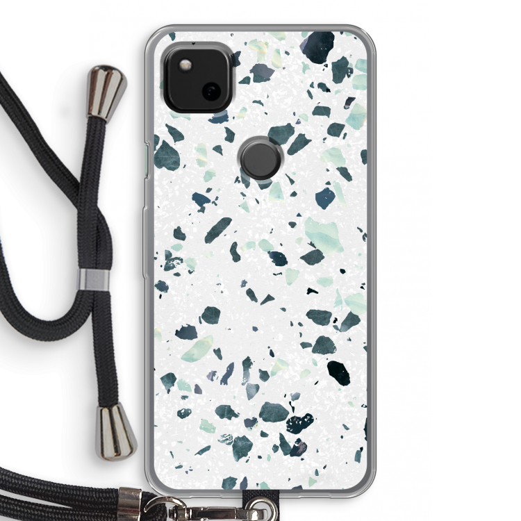 Terrazzo N°2: Pixel 4a Transparant Hoesje met koord