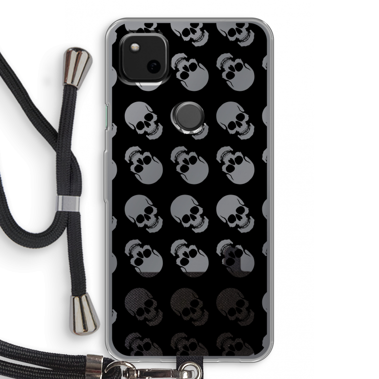Musketon Skulls: Pixel 4a Transparant Hoesje met koord