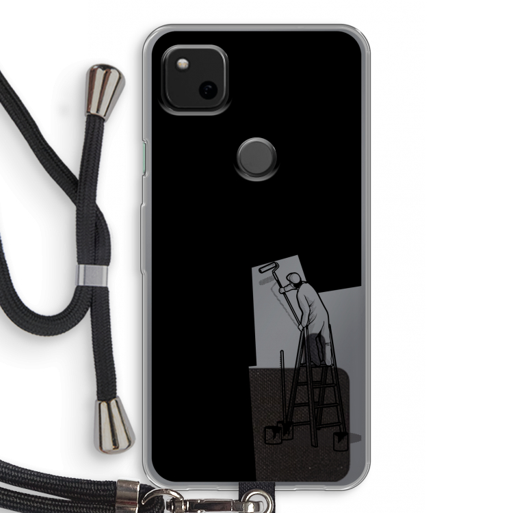 Musketon Painter: Pixel 4a Transparant Hoesje met koord