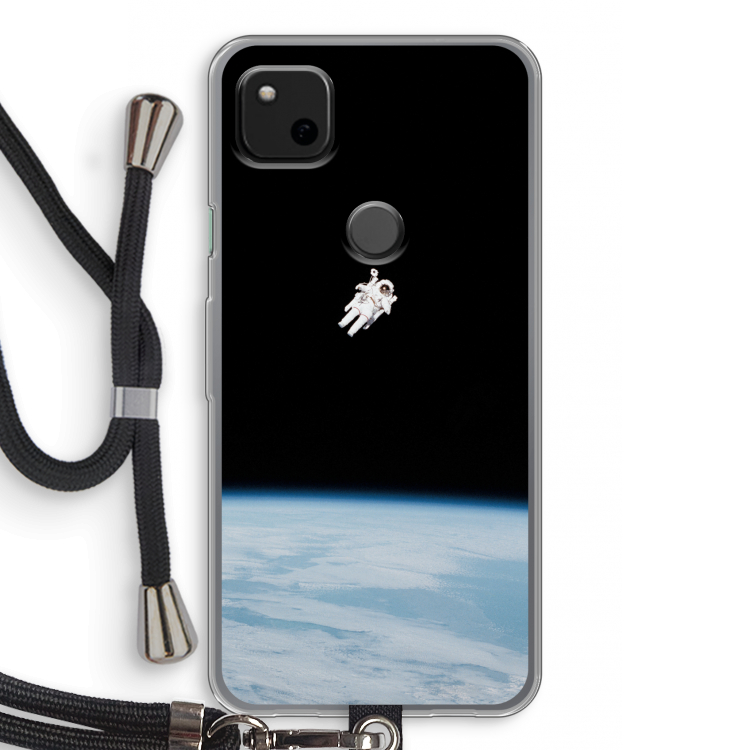 Alone in Space: Pixel 4a Transparant Hoesje met koord