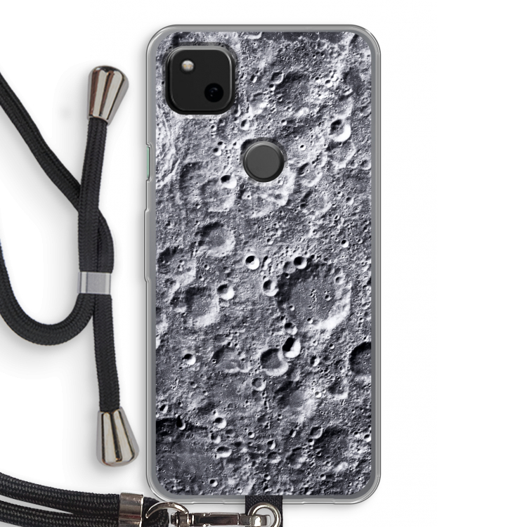 Maanlandschap: Pixel 4a Transparant Hoesje met koord