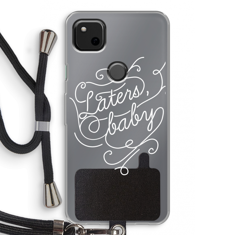 Laters, baby: Pixel 4a Transparant Hoesje met koord