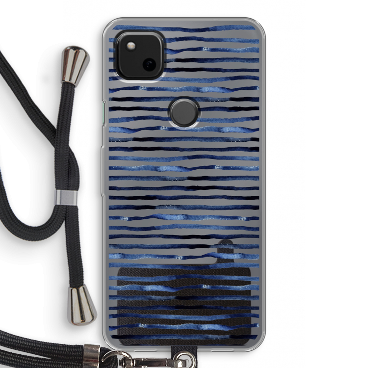 Verrassende lijnen: Pixel 4a Transparant Hoesje met koord
