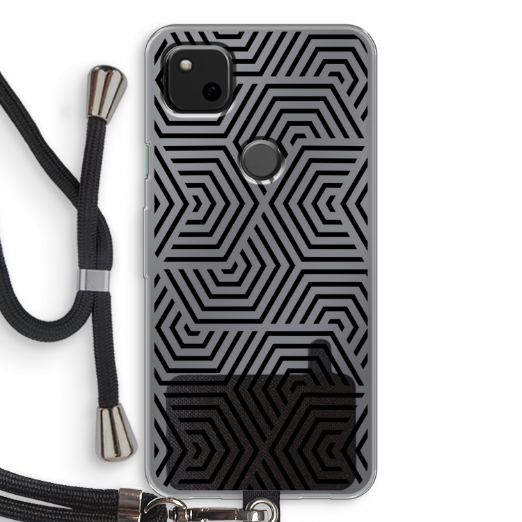 Magic pattern: Pixel 4a Transparant Hoesje met koord