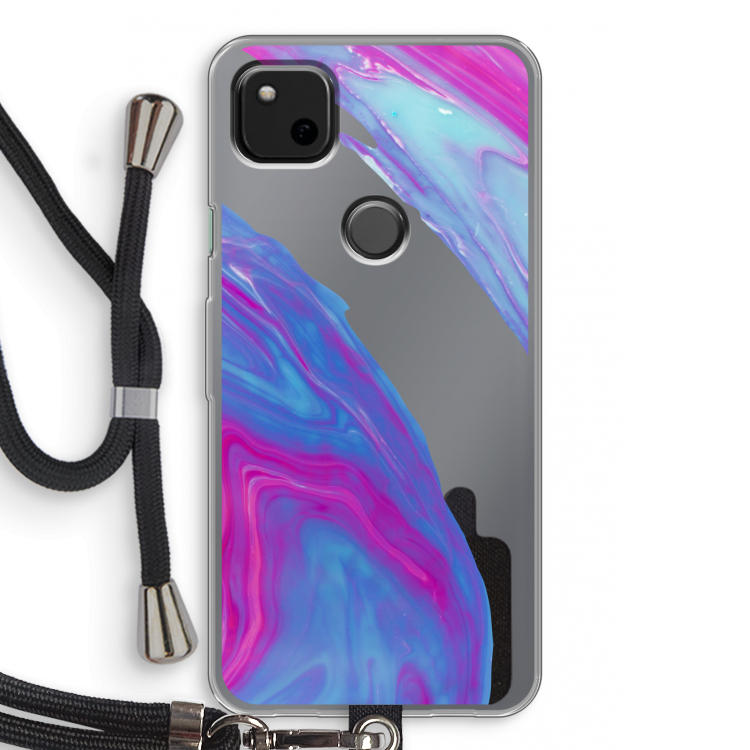 Zweverige regenboog: Pixel 4a Transparant Hoesje met koord