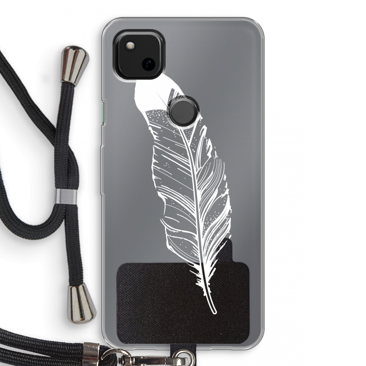 Pluim: Pixel 4a Transparant Hoesje met koord