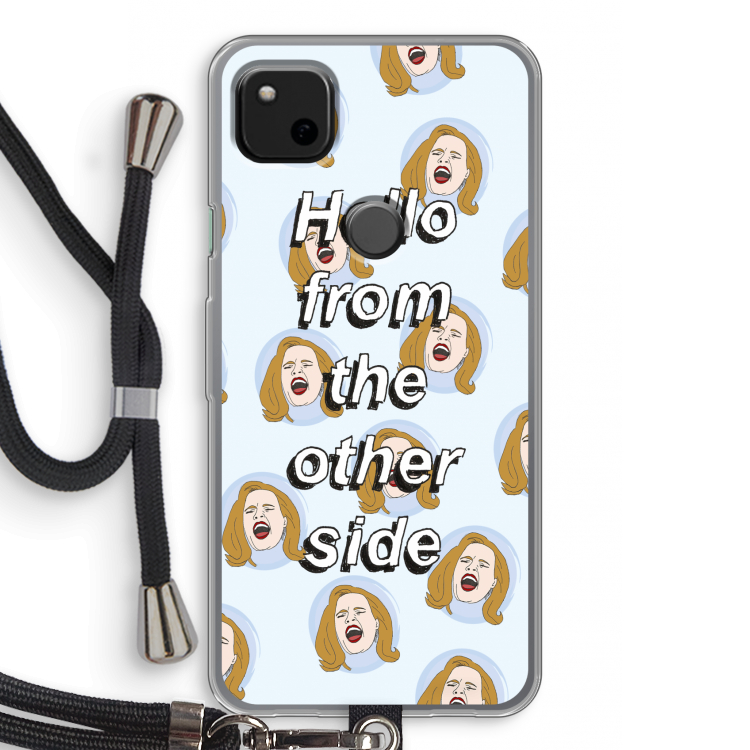Hello: Pixel 4a Transparant Hoesje met koord
