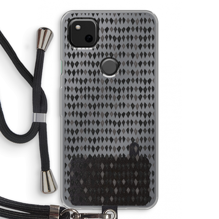 Crazy shapes: Pixel 4a Transparant Hoesje met koord