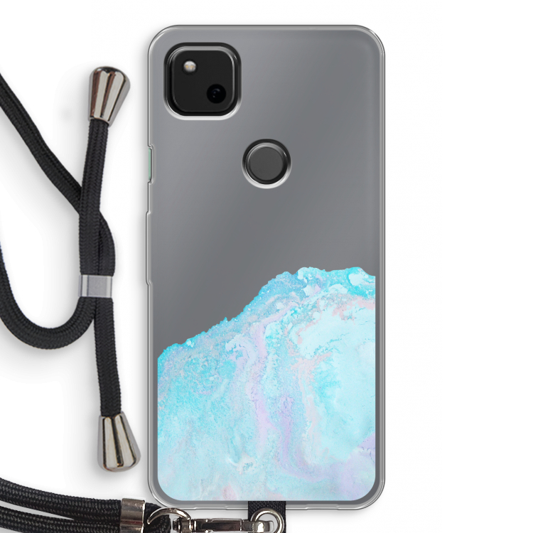 Fantasie pastel: Pixel 4a Transparant Hoesje met koord