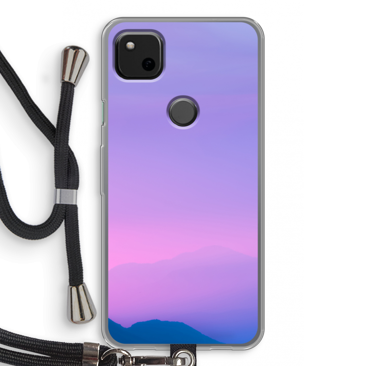 Sunset pastel: Pixel 4a Transparant Hoesje met koord