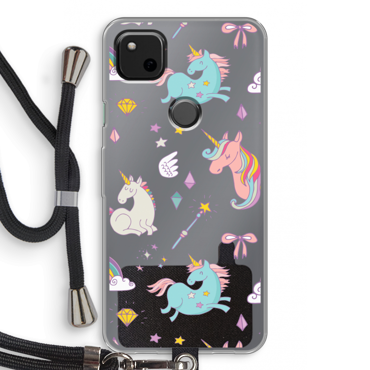 Fantasiewereld: Pixel 4a Transparant Hoesje met koord