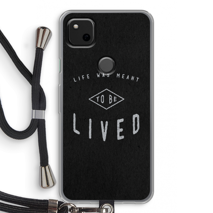 To be lived: Pixel 4a Transparant Hoesje met koord