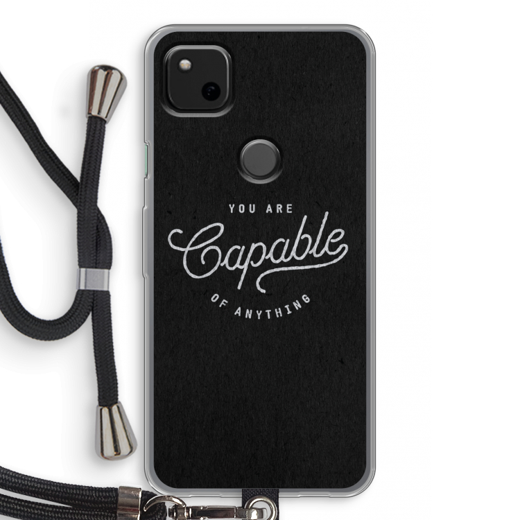 Capable: Pixel 4a Transparant Hoesje met koord
