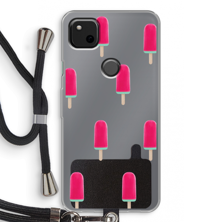Waterijsje: Pixel 4a Transparant Hoesje met koord