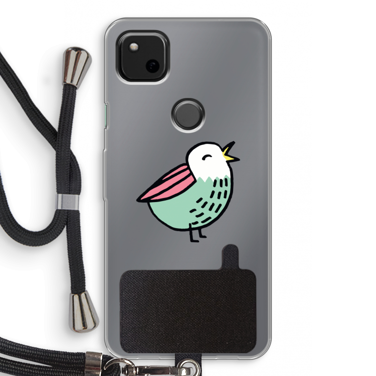 Birdy: Pixel 4a Transparant Hoesje met koord
