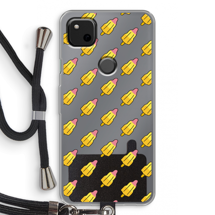 Waterijsjes: Pixel 4a Transparant Hoesje met koord