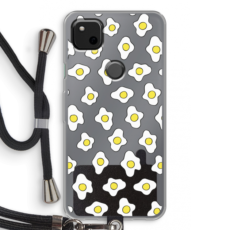 Spiegeleitjes: Pixel 4a Transparant Hoesje met koord