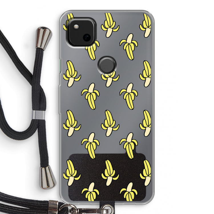 Bananas: Pixel 4a Transparant Hoesje met koord