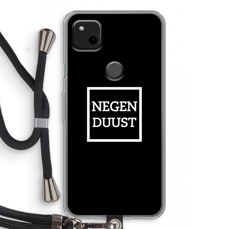 Negenduust black: Pixel 4a Transparant Hoesje met koord