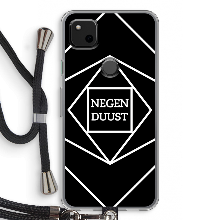 Negenduust geometrisch: Pixel 4a Transparant Hoesje met koord