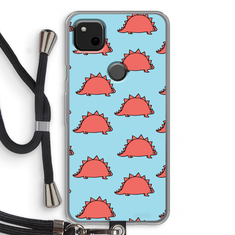 Dinosawrr: Pixel 4a Transparant Hoesje met koord