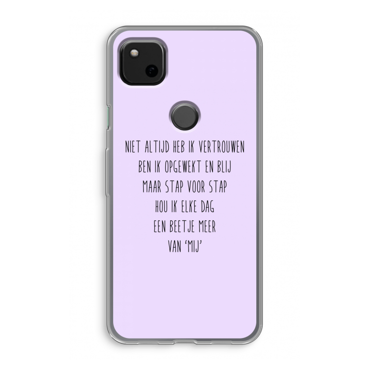 Zelfvertrouwen: Google Pixel 4a Transparant Hoesje