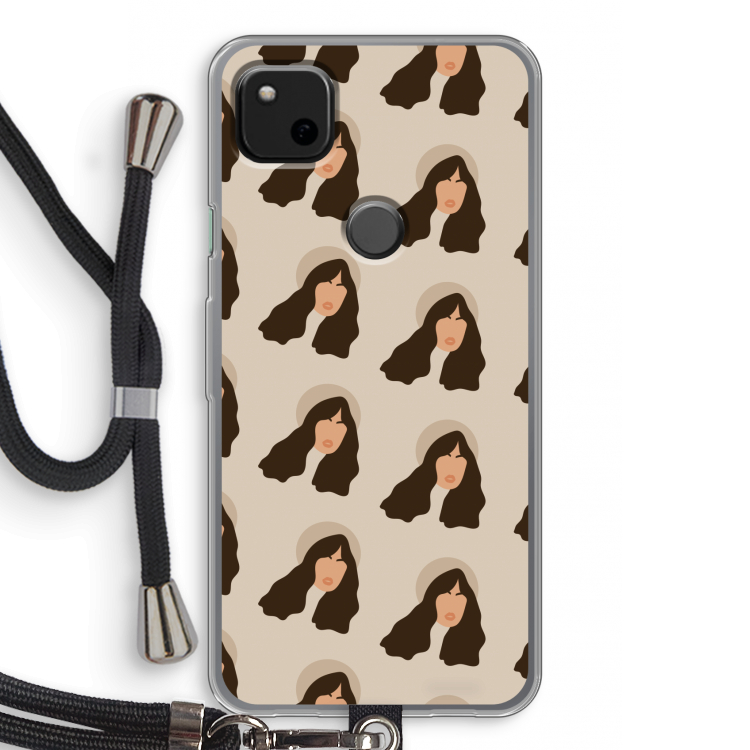Bonjour mon amour: Pixel 4a Transparant Hoesje met koord